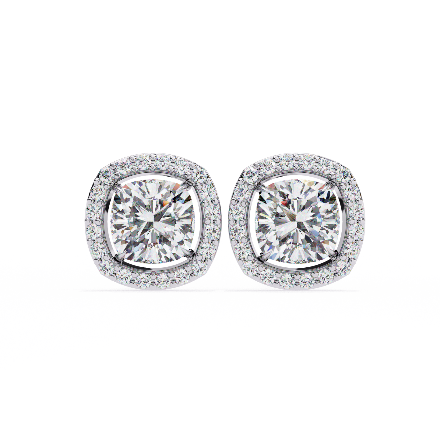 Zara Cushion Solitaire Lab Grown Diamond Studs
