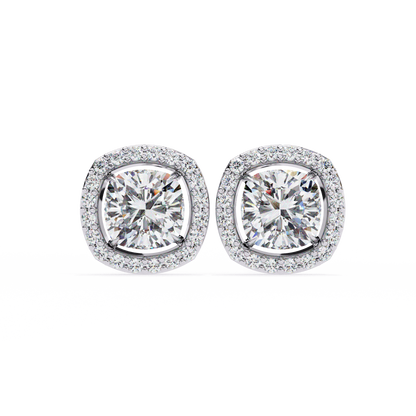 Zara Cushion Solitaire Lab Grown Diamond Studs