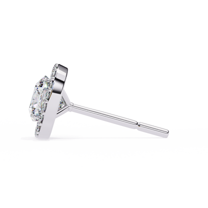 Zara Cushion Solitaire Lab Grown Diamond Studs