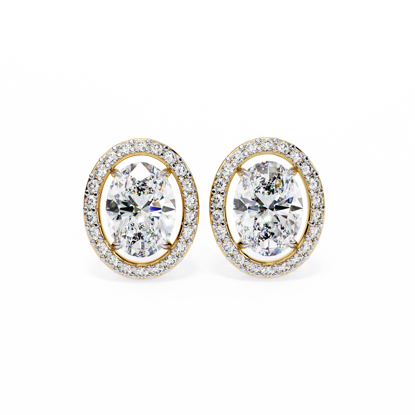 Zoya Oval Solitaire Lab Grown Diamond Studs