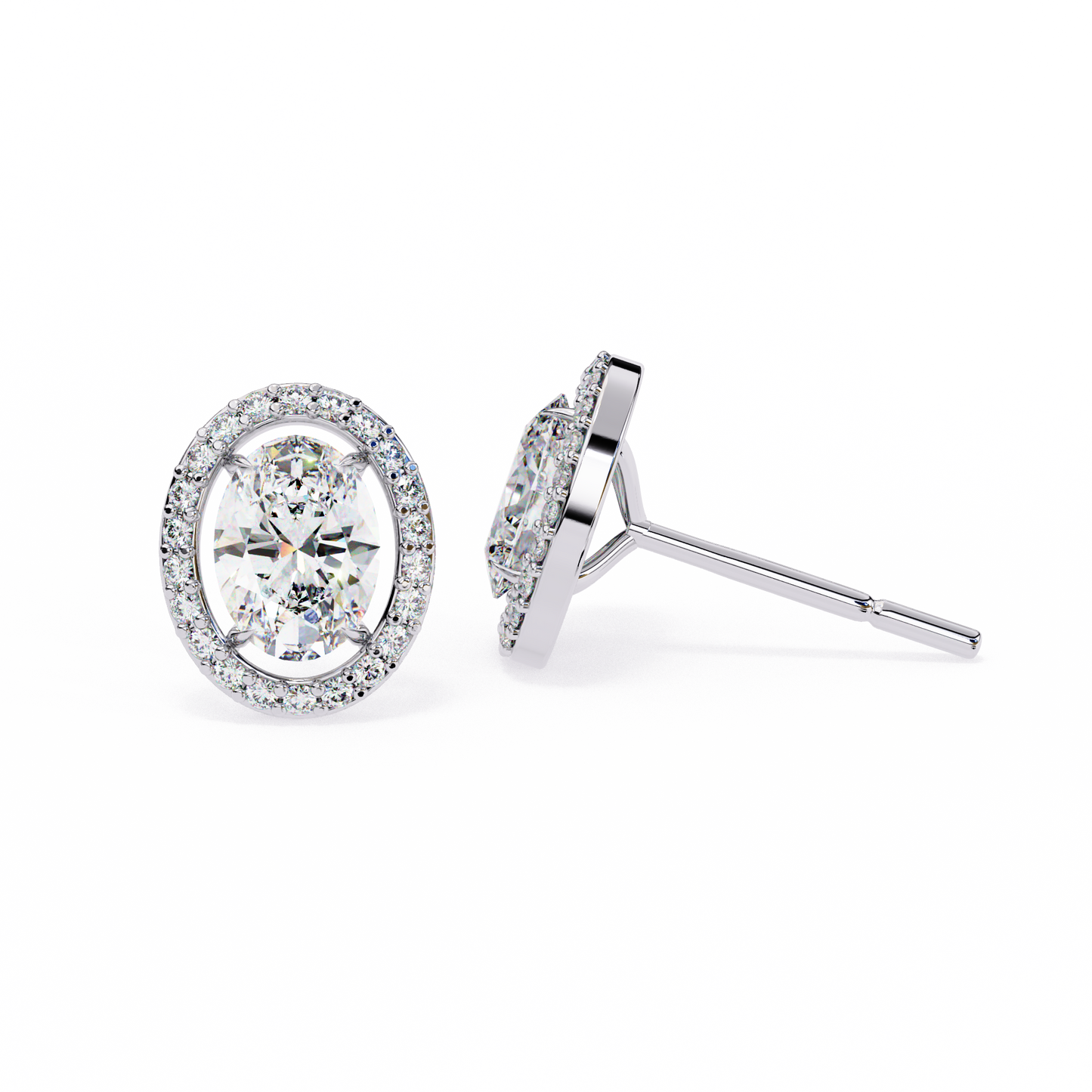 Zoya Oval Solitaire Lab Grown Diamond Studs