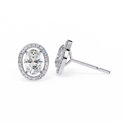 Zoya Oval Solitaire Lab Grown Diamond Studs