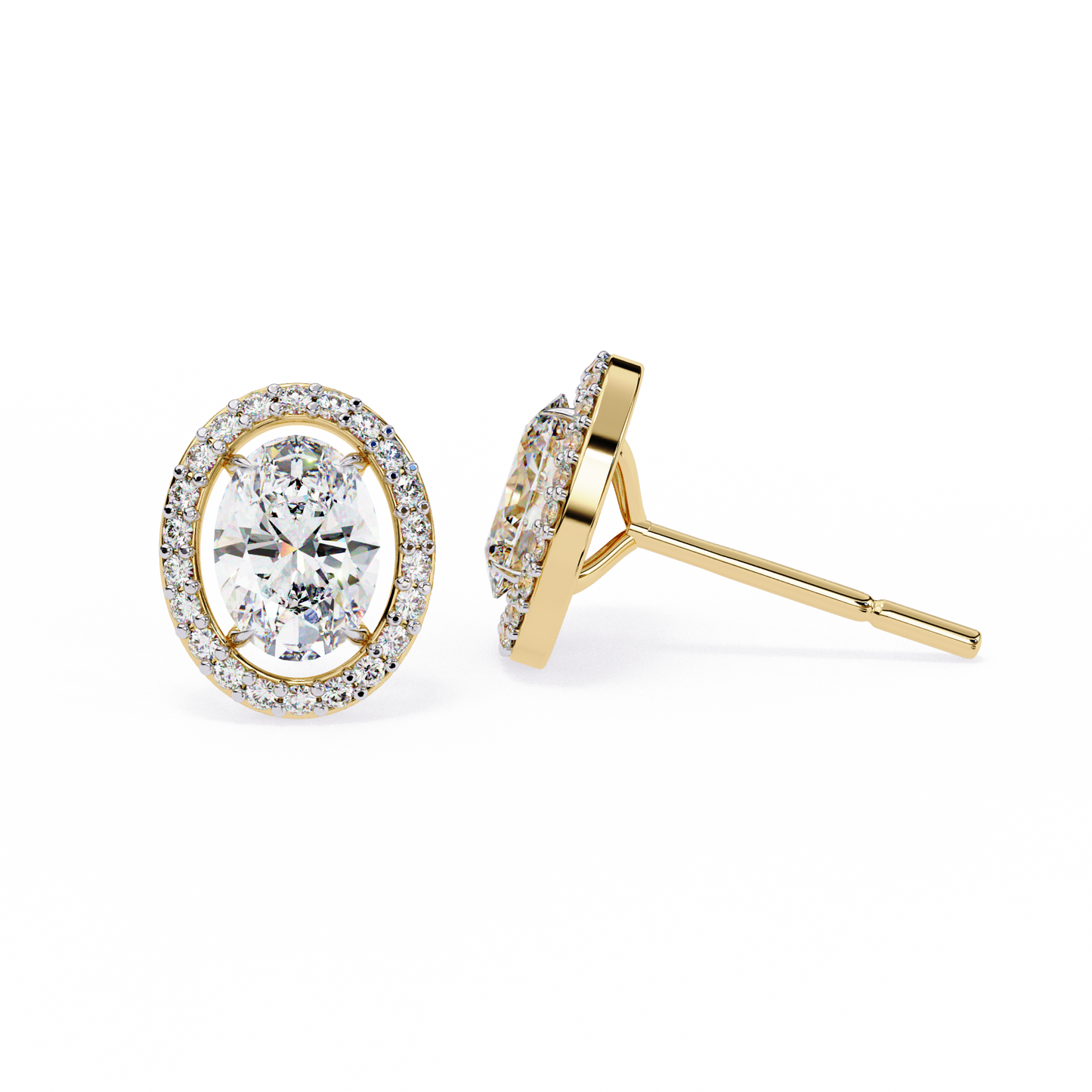 Zoya Oval Solitaire Lab Grown Diamond Studs