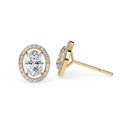 Zoya Oval Solitaire Lab Grown Diamond Studs