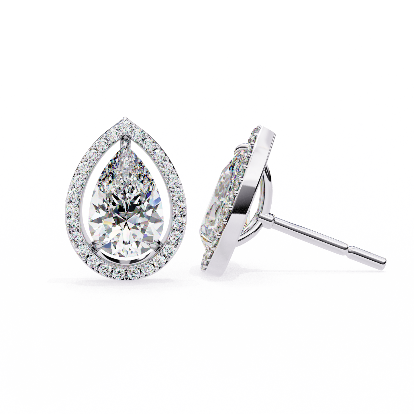 Seher Pear Solitaire Lab Grown Diamond Studs