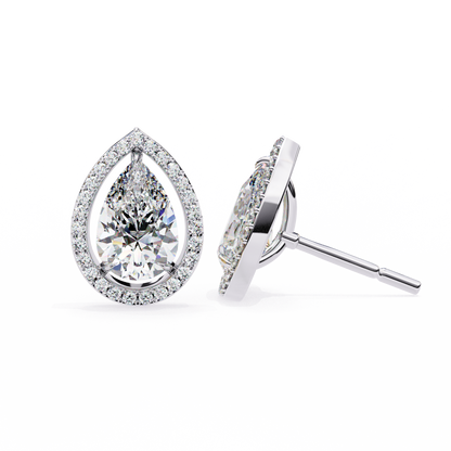 Seher Pear Solitaire Lab Grown Diamond Studs