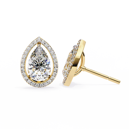 Seher Pear Solitaire Lab Grown Diamond Studs