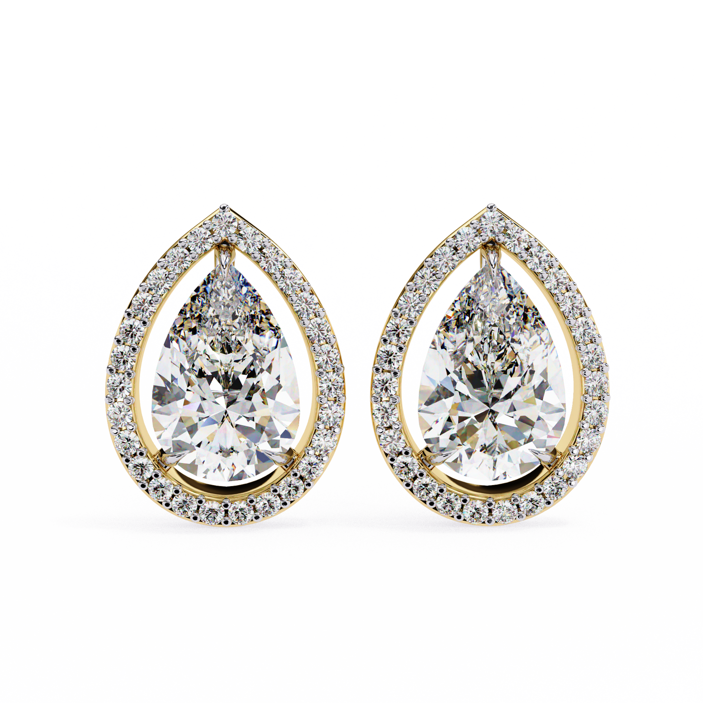 Seher Pear Solitaire Lab Grown Diamond Studs