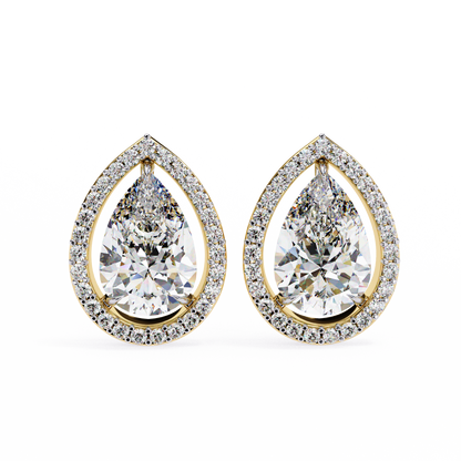 Seher Pear Solitaire Lab Grown Diamond Studs