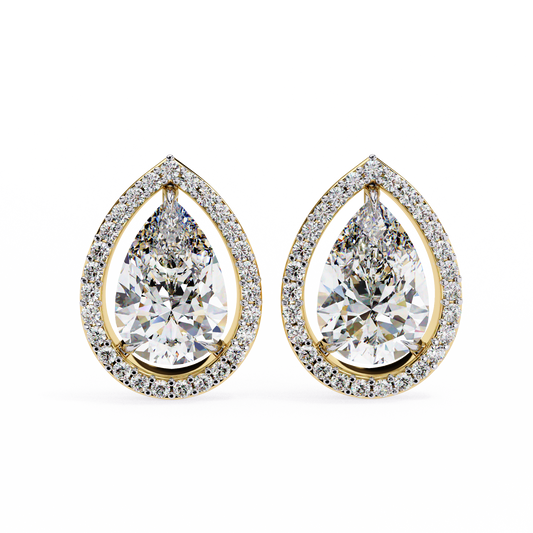Seher Pear Solitaire Lab Grown Diamond Studs