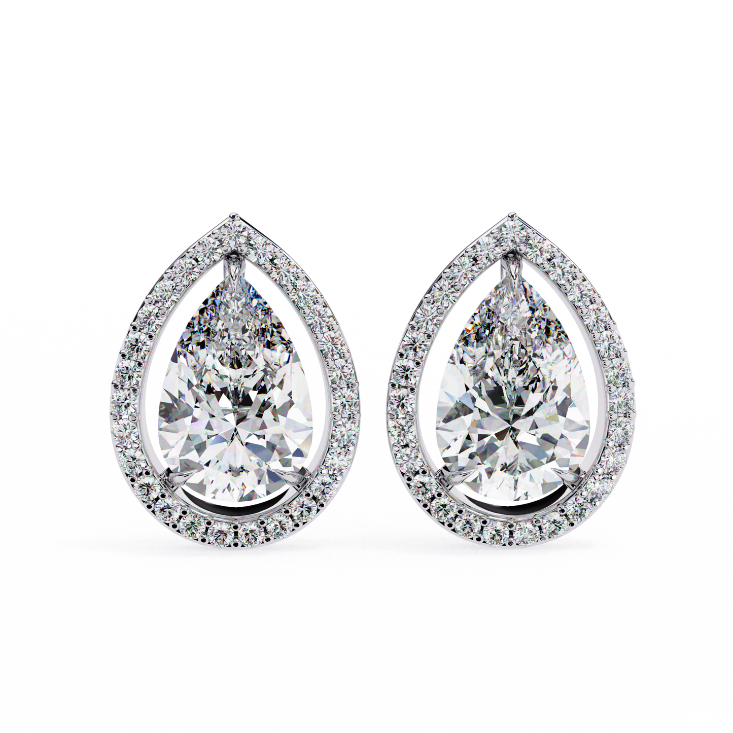 Seher Pear Solitaire Lab Grown Diamond Studs