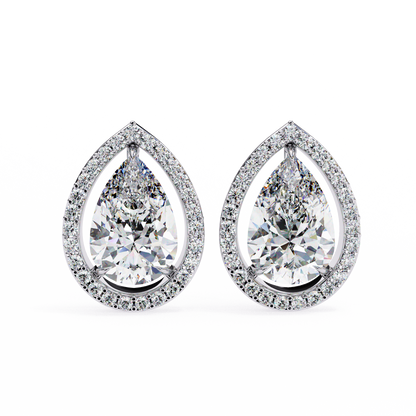 Seher Pear Solitaire Lab Grown Diamond Studs