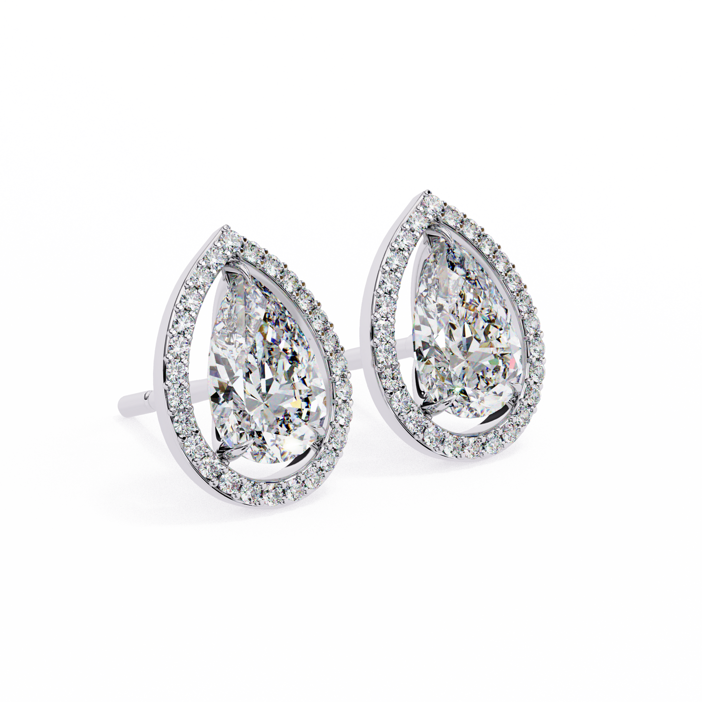 Seher Pear Solitaire Lab Grown Diamond Studs