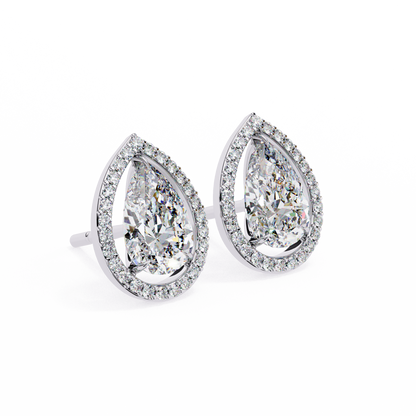 Seher Pear Solitaire Lab Grown Diamond Studs