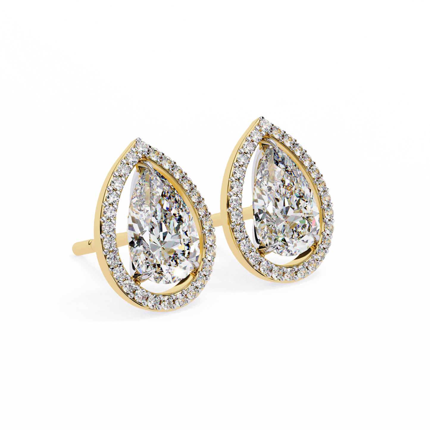 Seher Pear Solitaire Lab Grown Diamond Studs