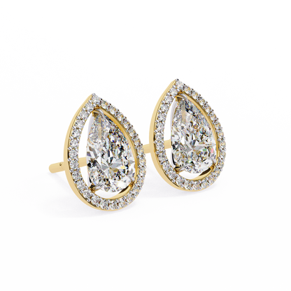 Seher Pear Solitaire Lab Grown Diamond Studs