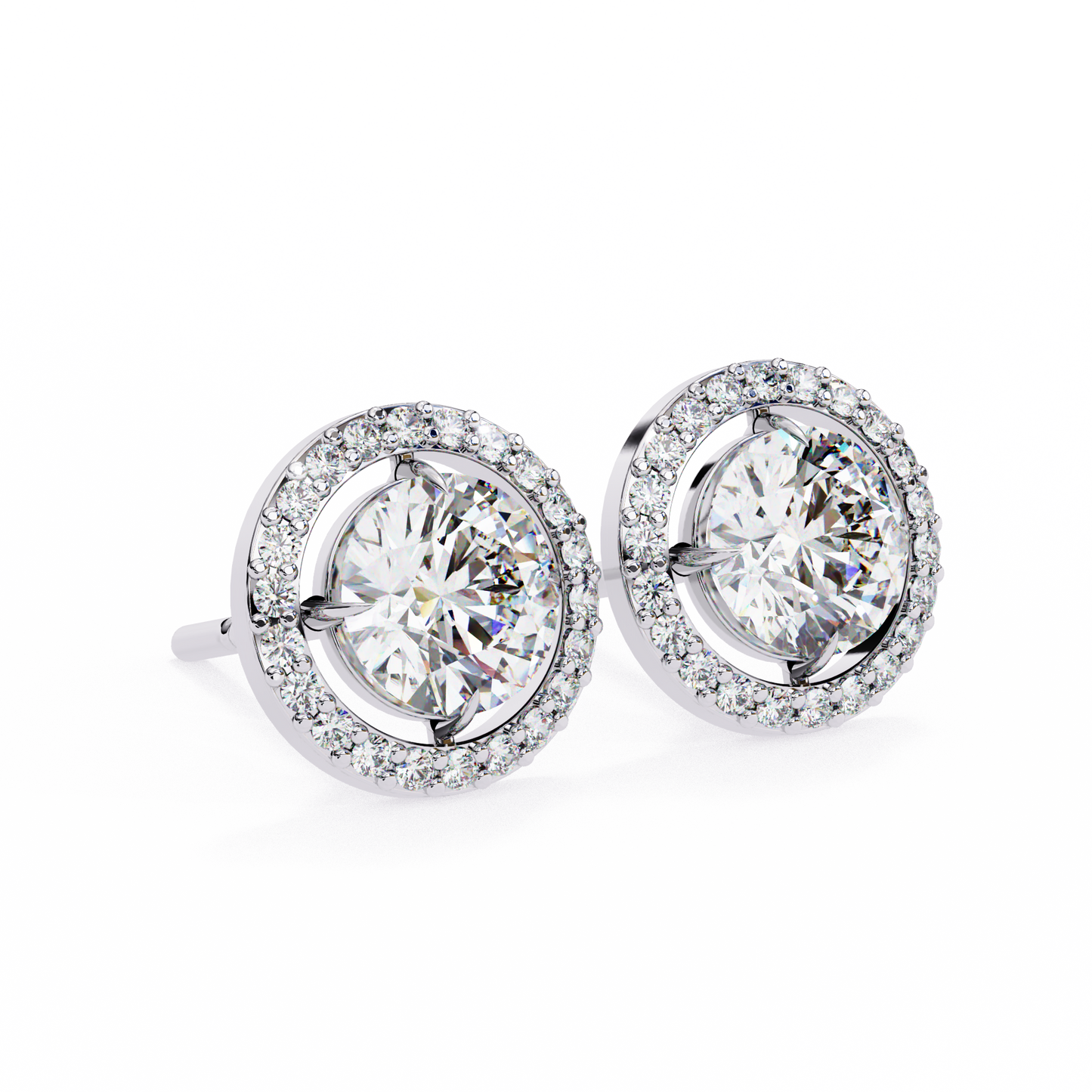 Sanya Round Solitaire Lab Grown Diamond Studs