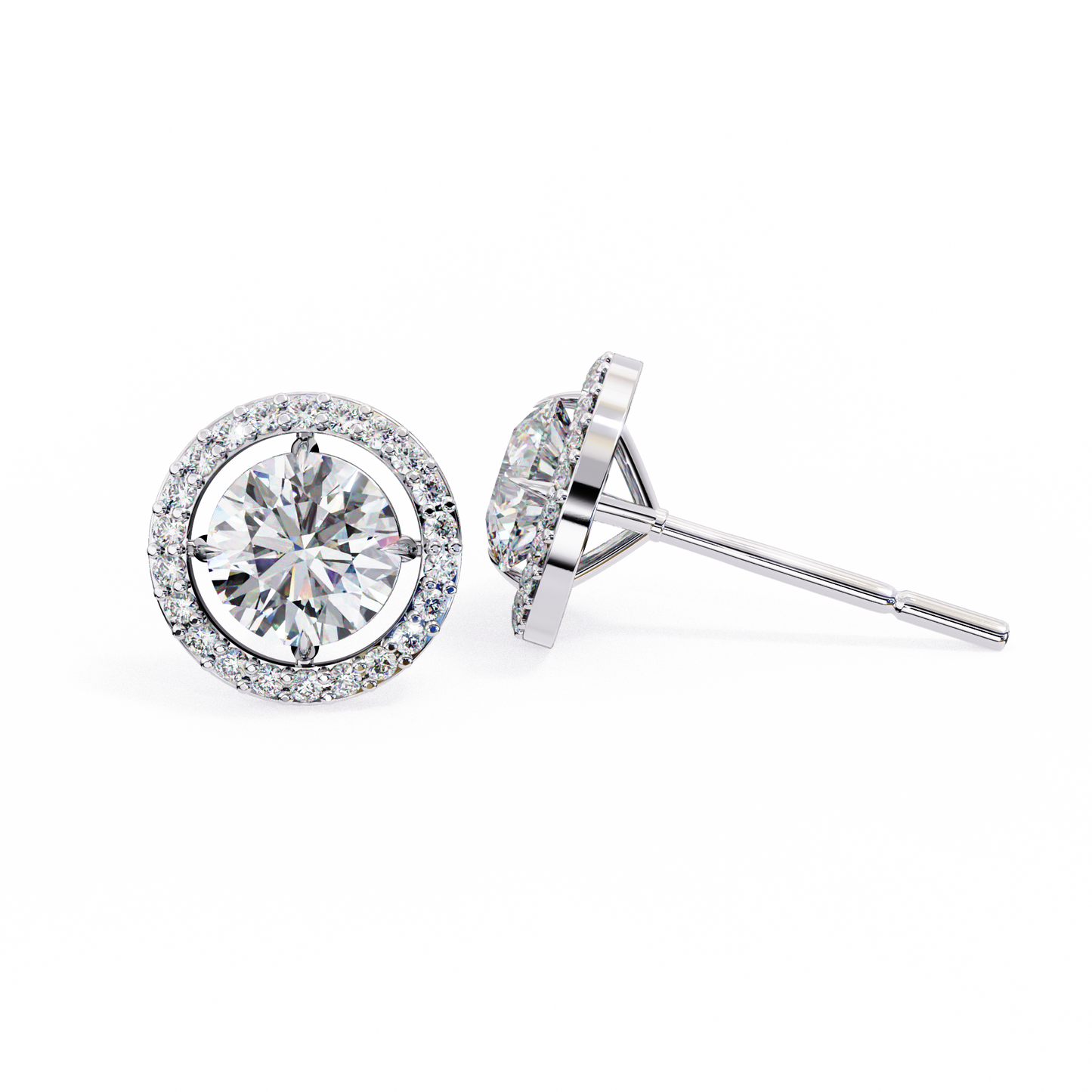 Sanya Round Solitaire Lab Grown Diamond Studs