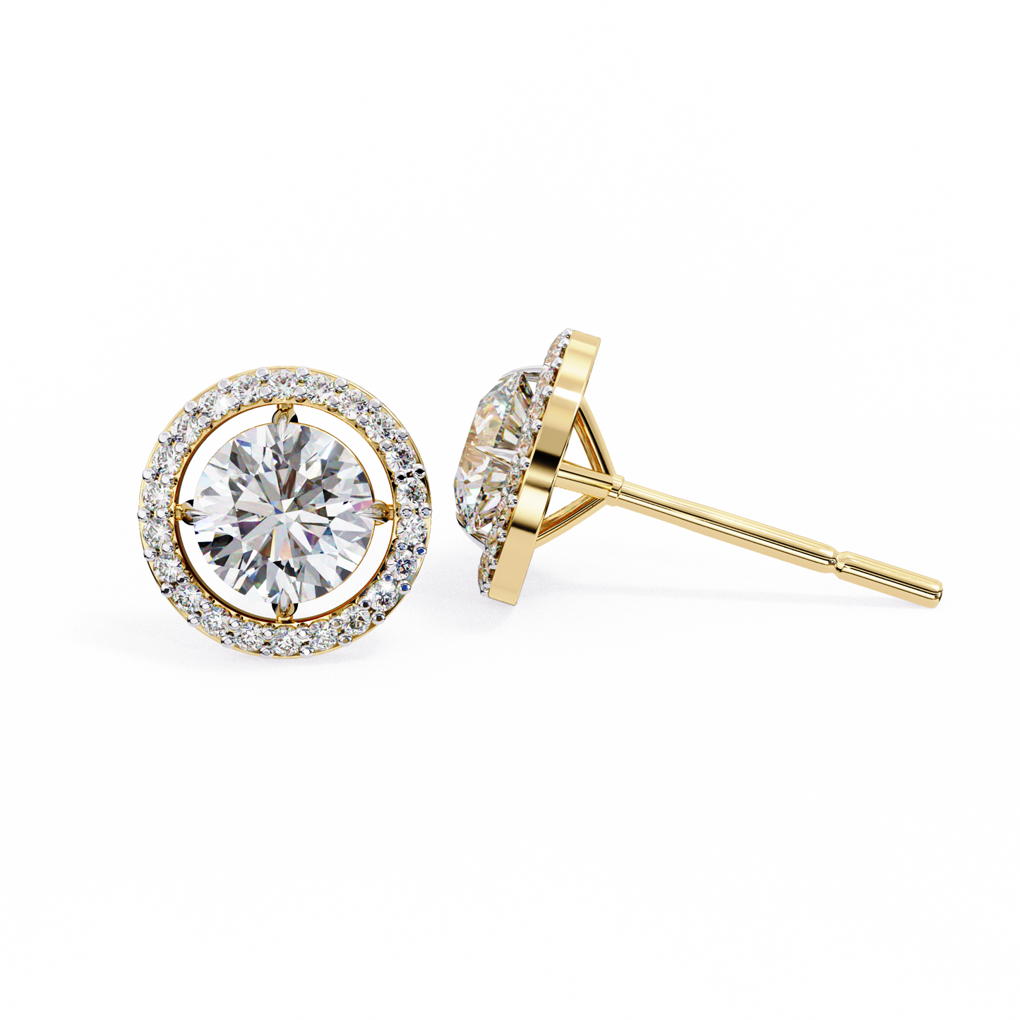 Sanya Round Solitaire Lab Grown Diamond Studs