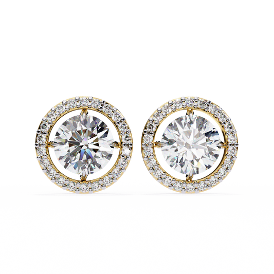 Sanya Round Solitaire Lab Grown Diamond Studs