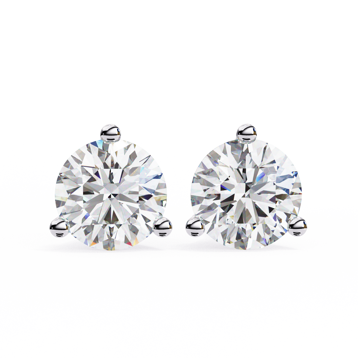 Round Lab Grown Solitaire Stud