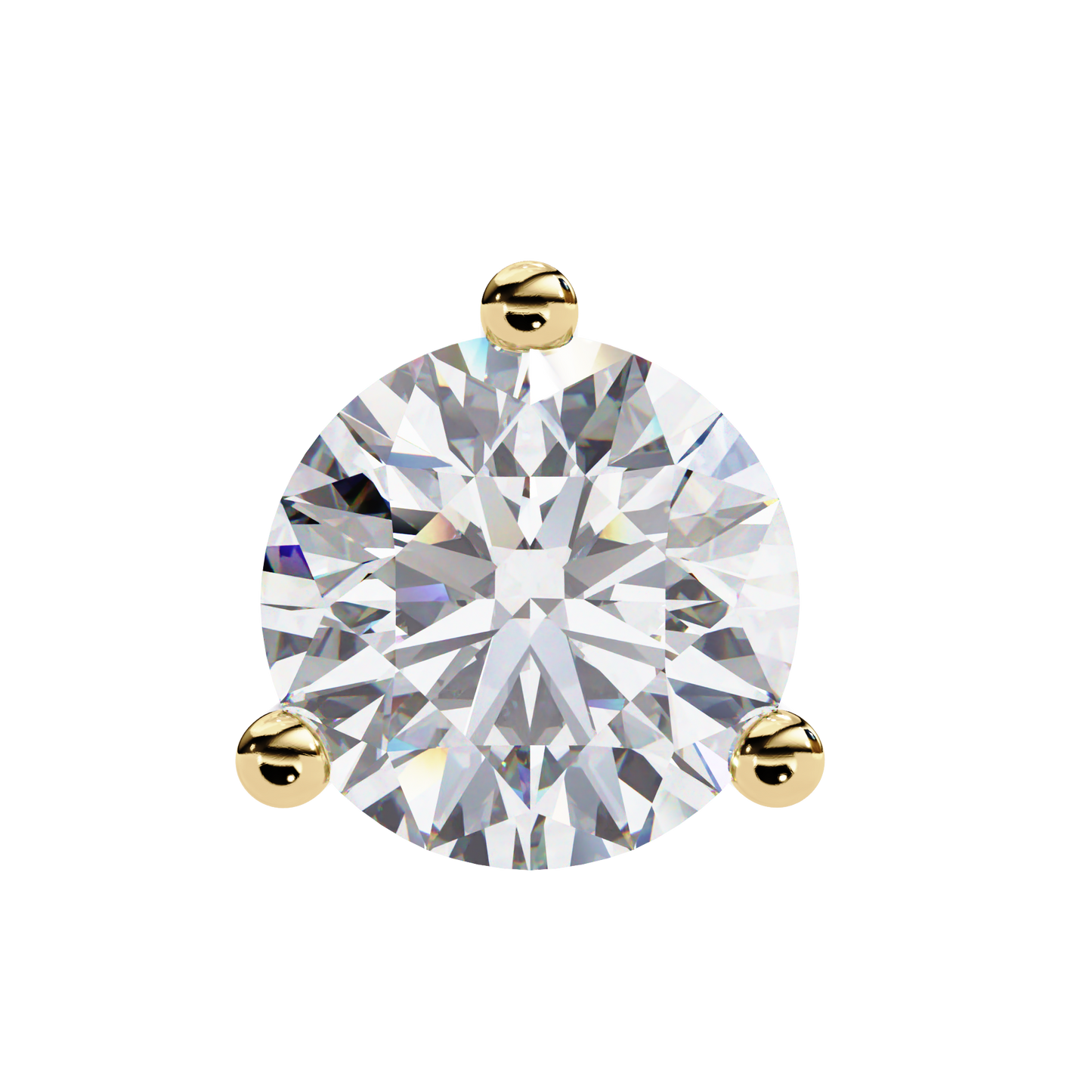 Round Lab Grown Solitaire Stud