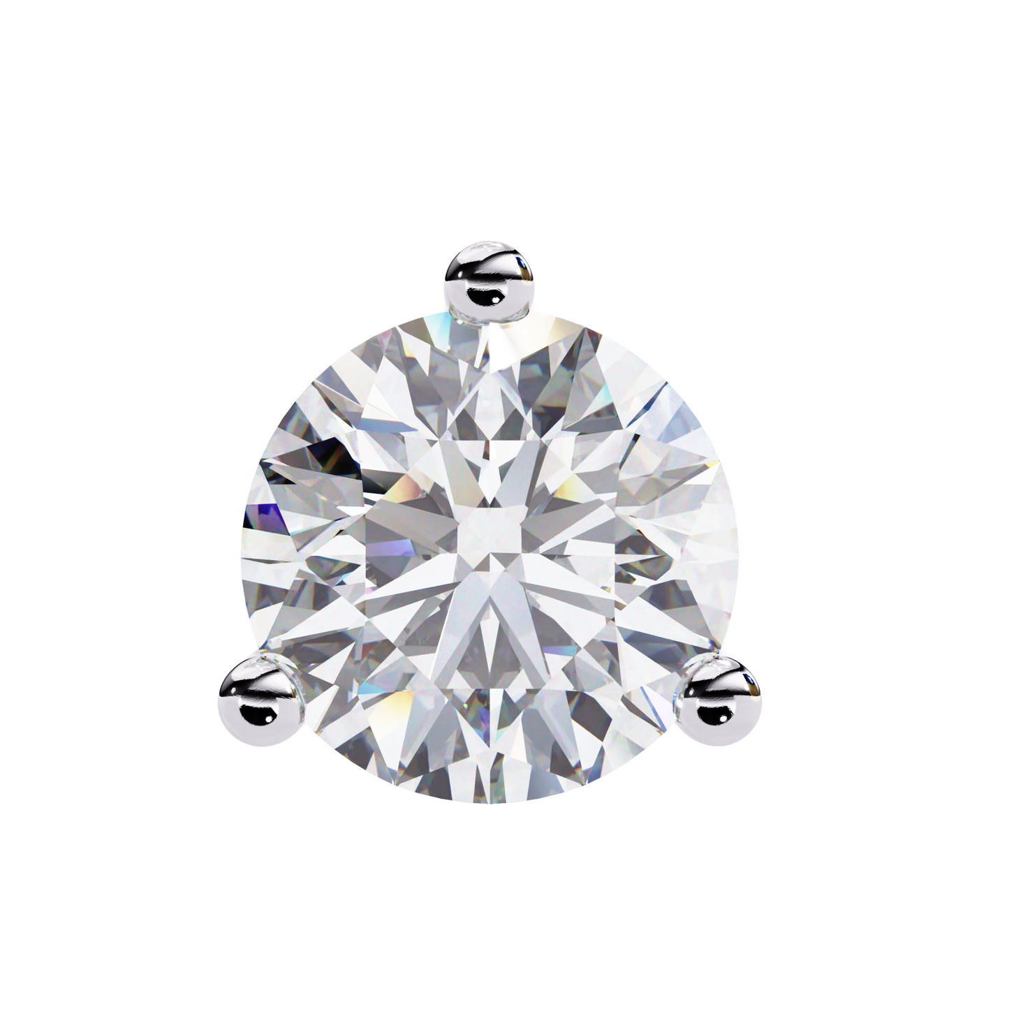Round Lab Grown Solitaire Stud
