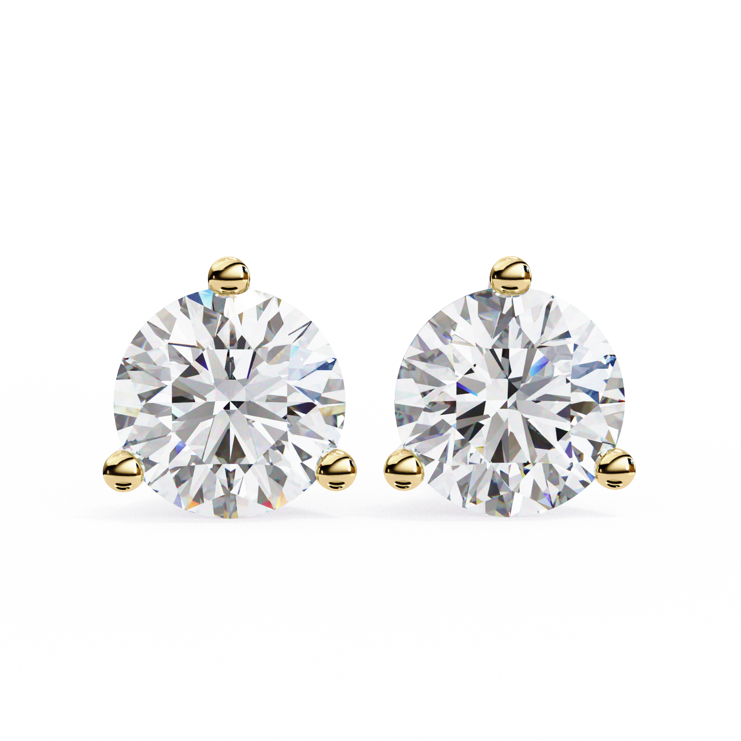 Round Lab Grown Solitaire Stud