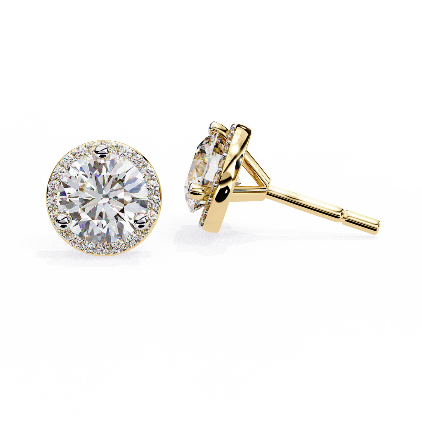 Mira Round Solitaire Lab Grown Diamond Studs