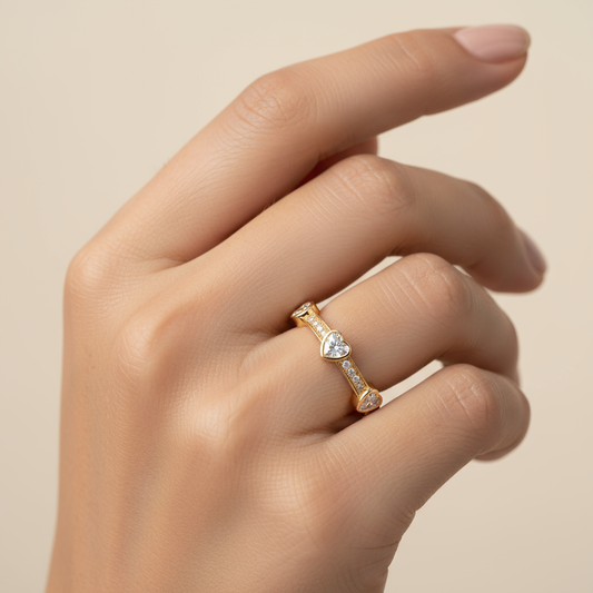 Heart And Round Dia Eternity Ring