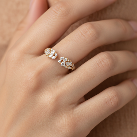 Pear Small Dia Culuster Ring