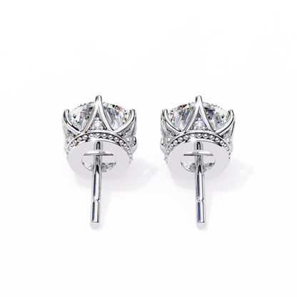 Round six nail Lab Grown Diamond Solitaire Studs