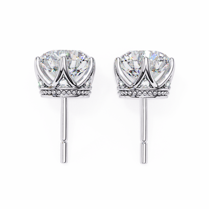 Round six nail Lab Grown Diamond Solitaire Studs