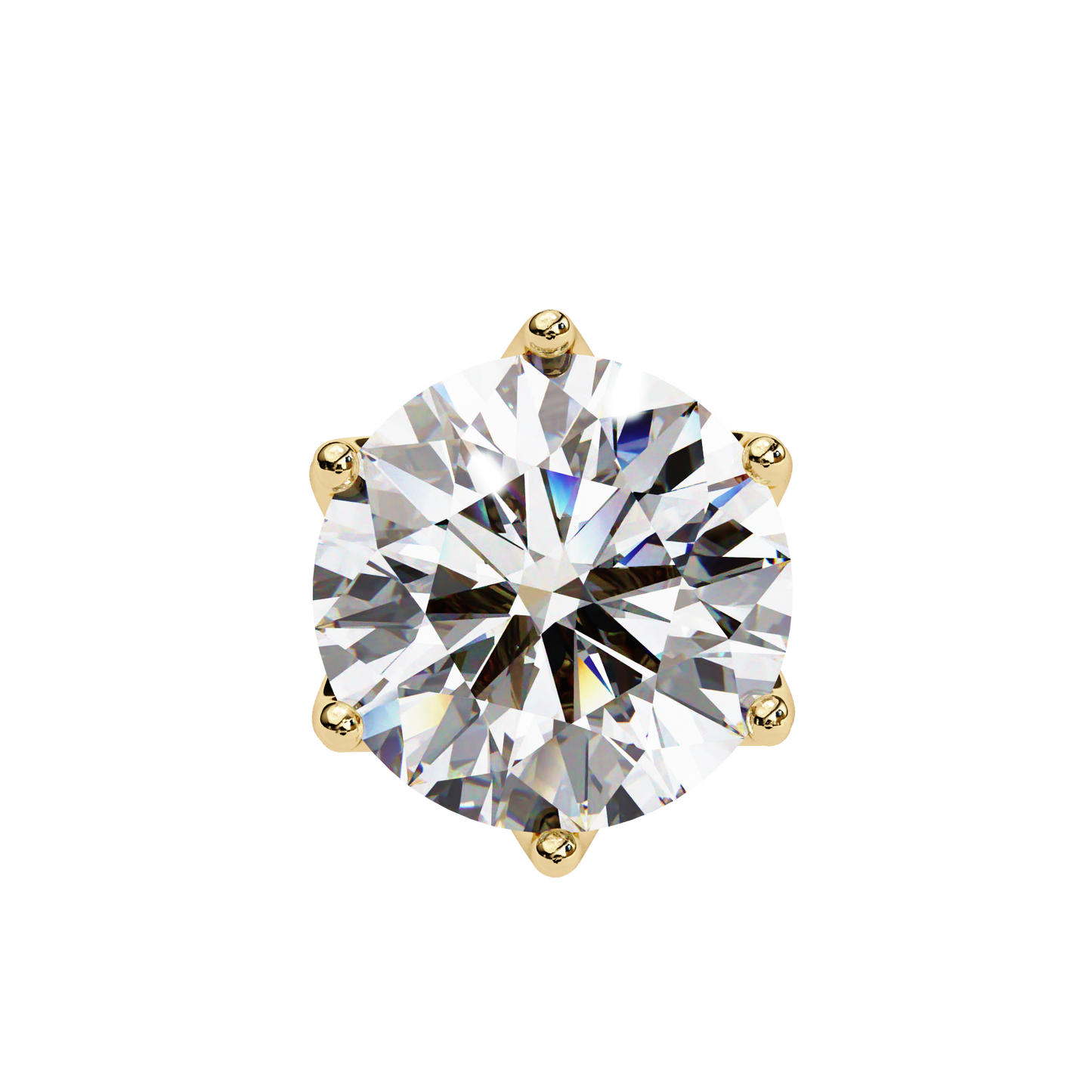Round six nail Lab Grown Diamond Solitaire Studs