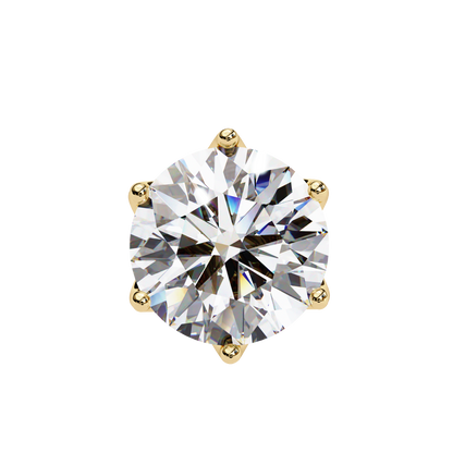 Round six nail Lab Grown Diamond Solitaire Studs