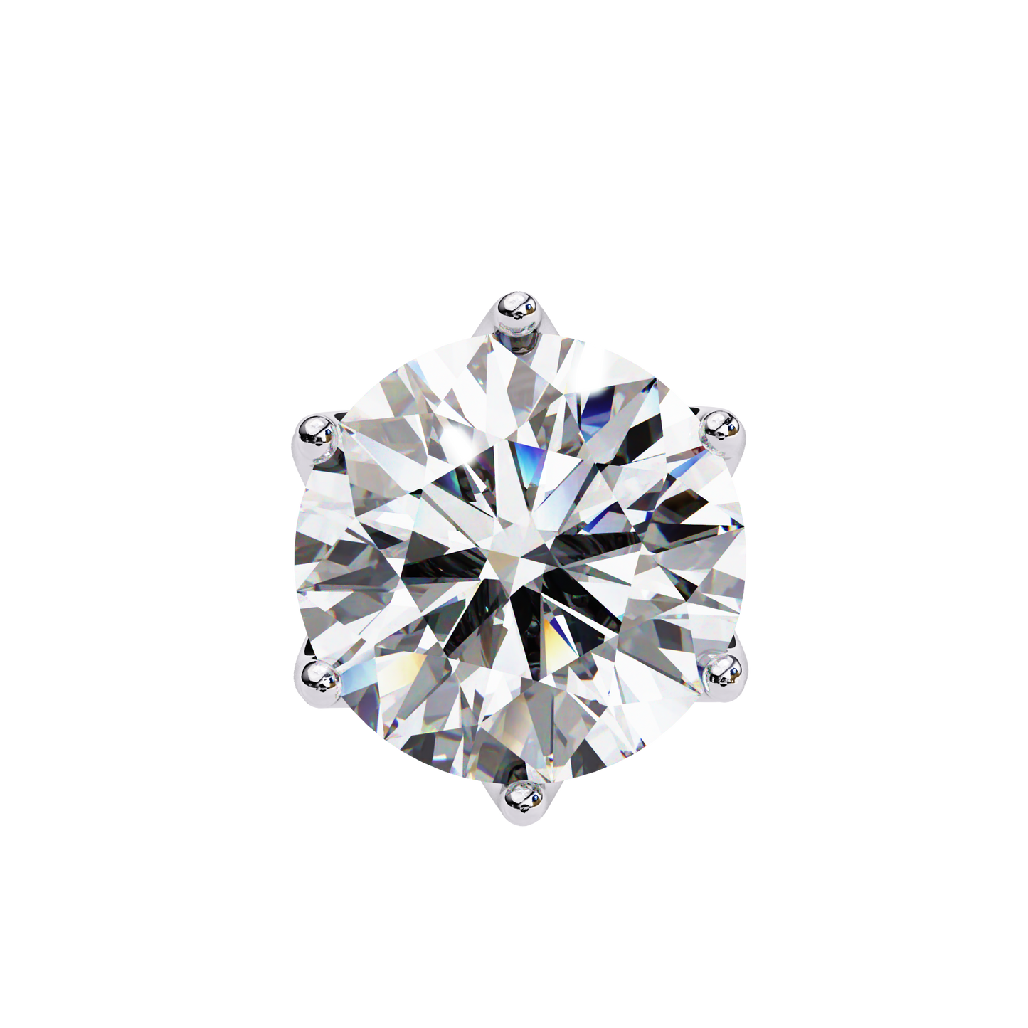 Round six nail Lab Grown Diamond Solitaire Studs