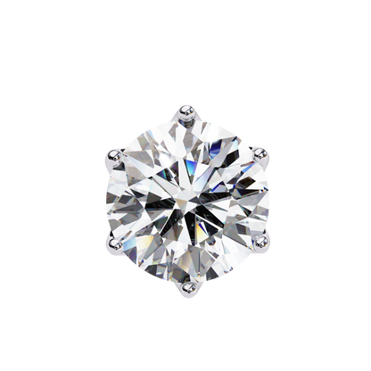 Round six nail Lab Grown Diamond Solitaire Studs