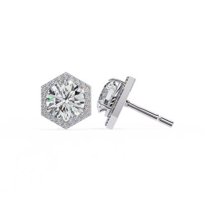 Tanya Round Solitaire Lab Grown Diamond Stud