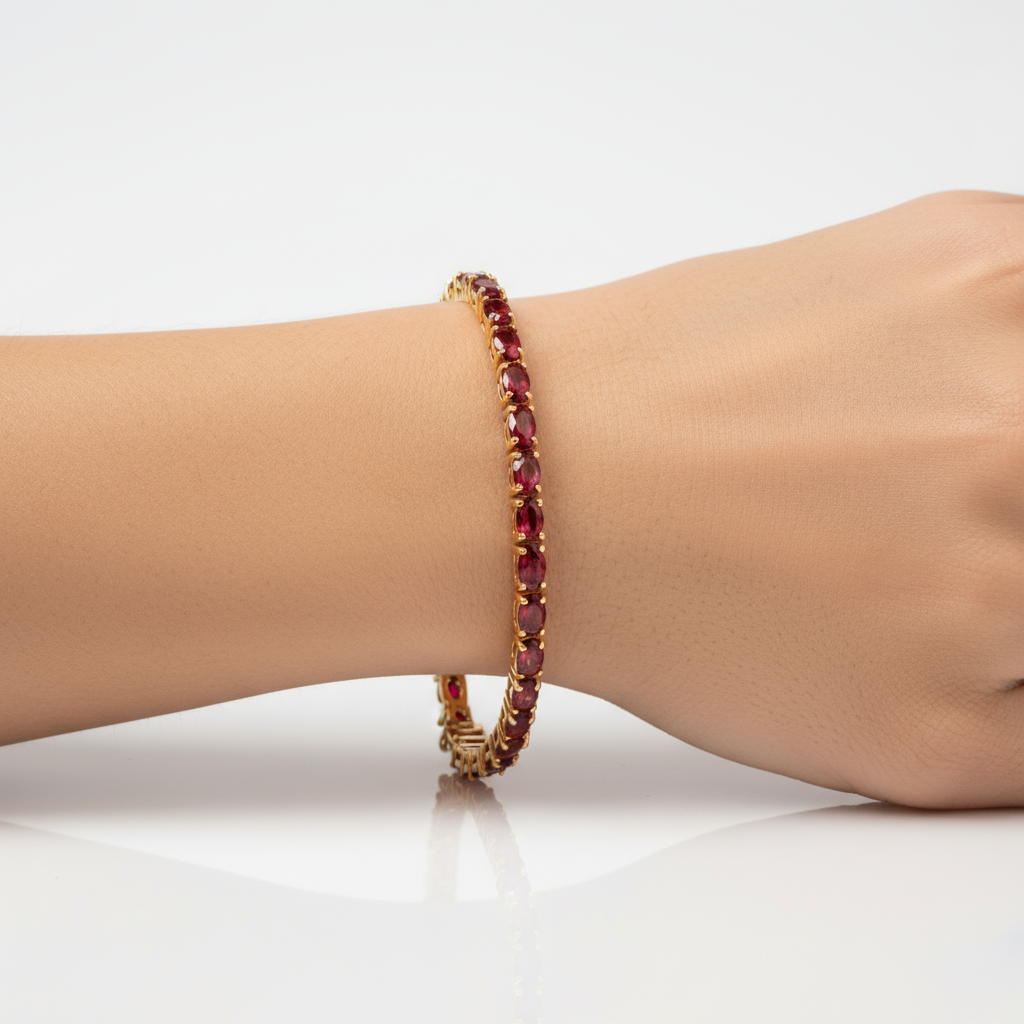 Oval Ruby Tennis Bracelet