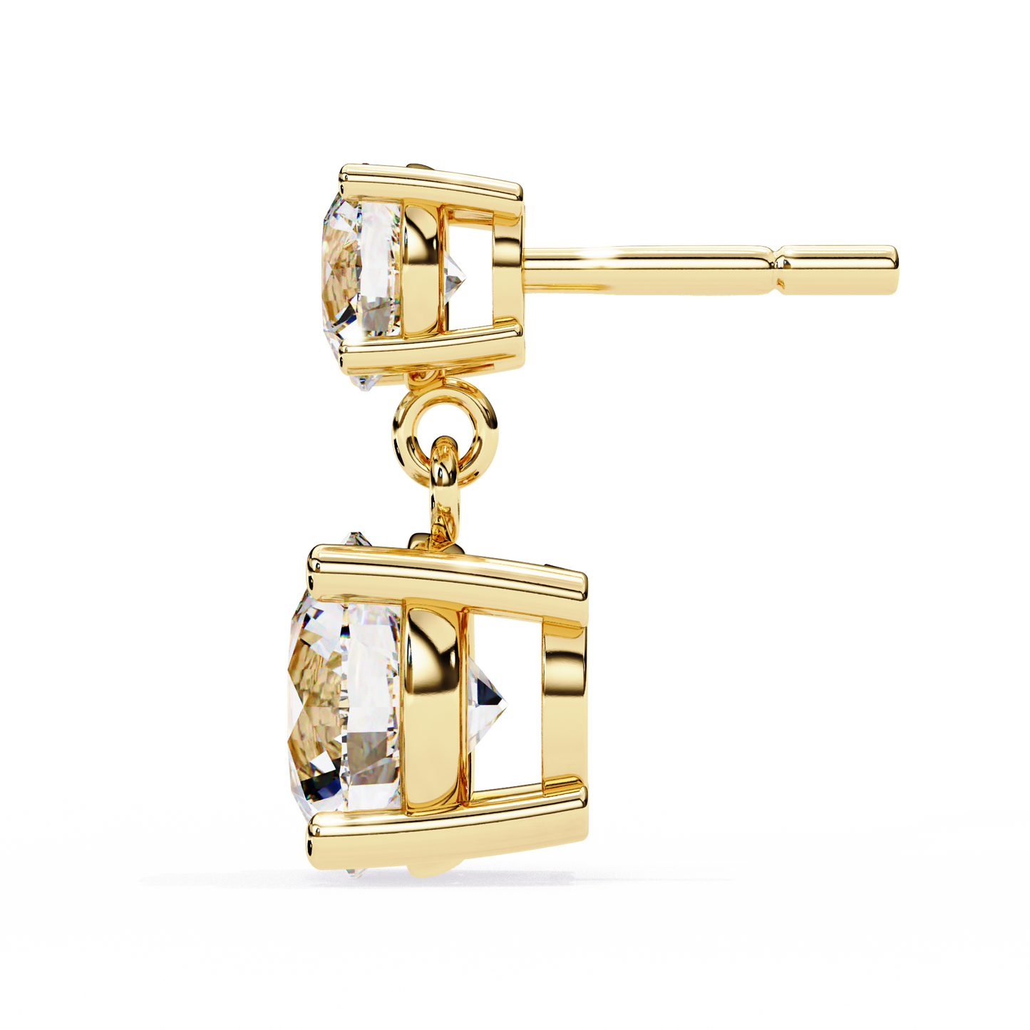 Round Drop Lab Grown Diamond Solitaire Stud