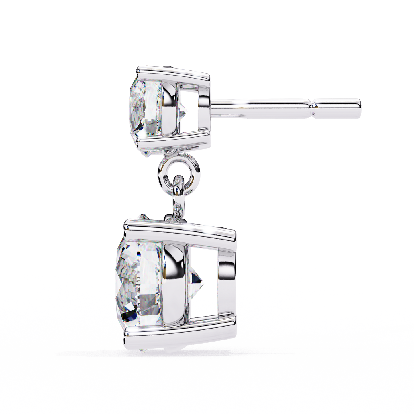 Round Drop Lab Grown Diamond Solitaire Stud