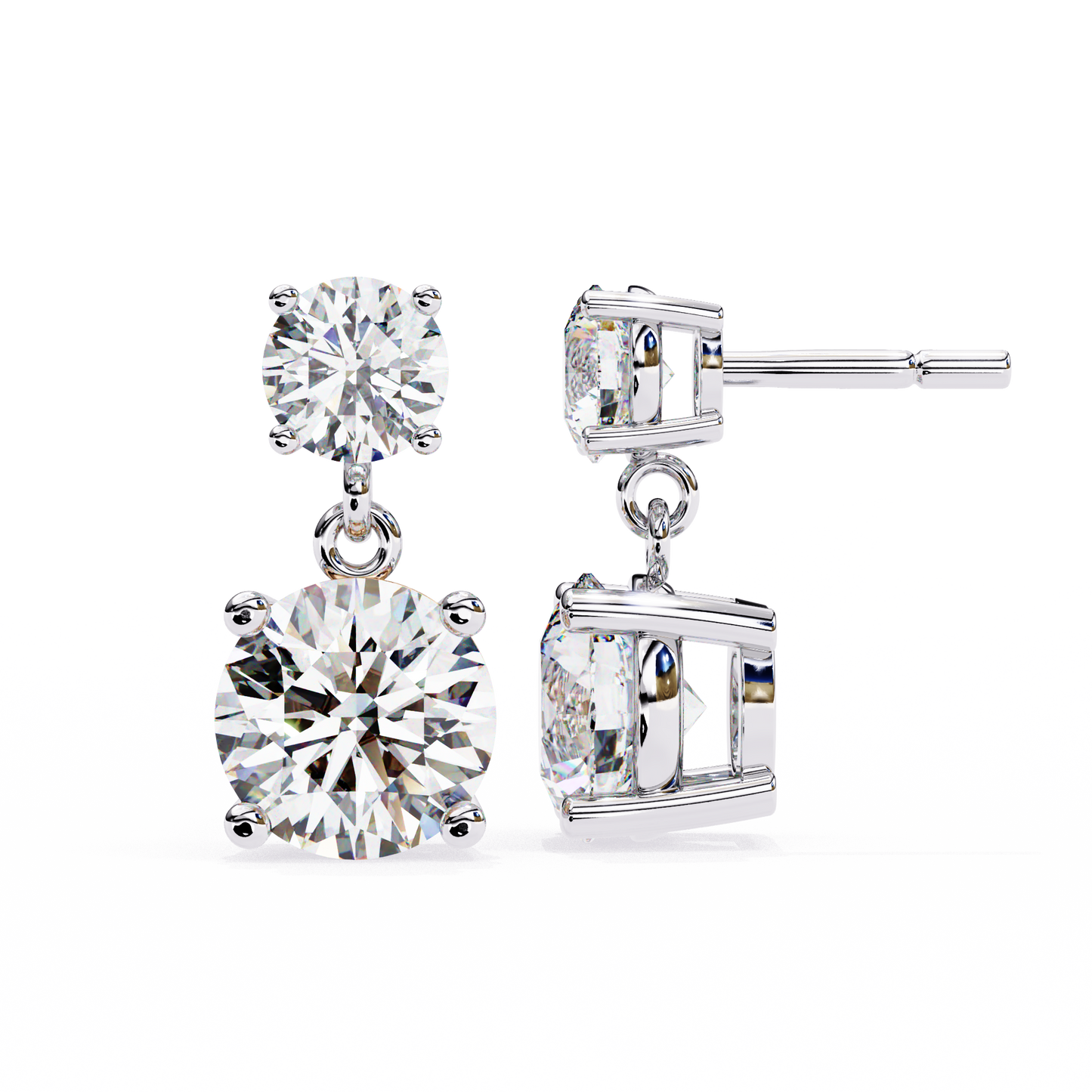 Round Drop Lab Grown Diamond Solitaire Stud