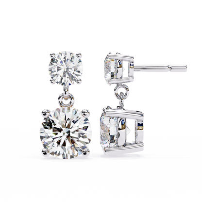 Round Drop Lab Grown Diamond Solitaire Stud