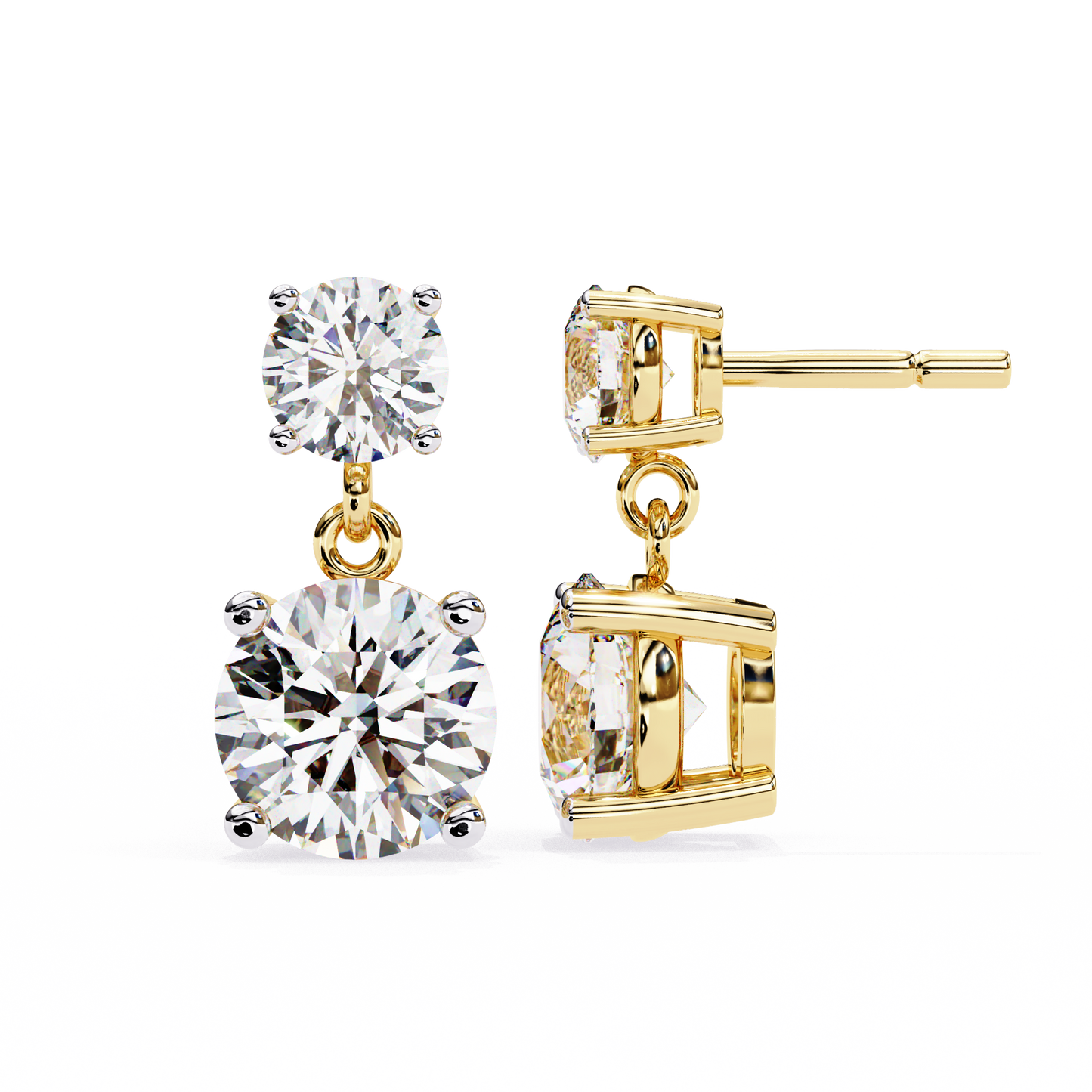 Round Drop Lab Grown Diamond Solitaire Stud