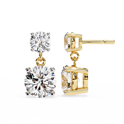 Round Drop Lab Grown Diamond Solitaire Stud