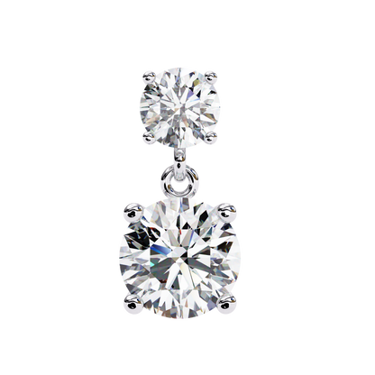 Round Drop Lab Grown Diamond Solitaire Stud