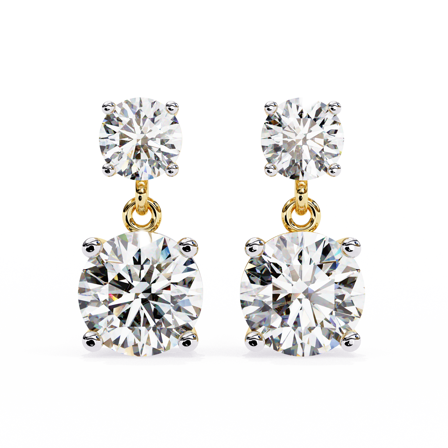 Round Drop Lab Grown Diamond Solitaire Stud