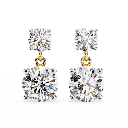 Round Drop Lab Grown Diamond Solitaire Stud