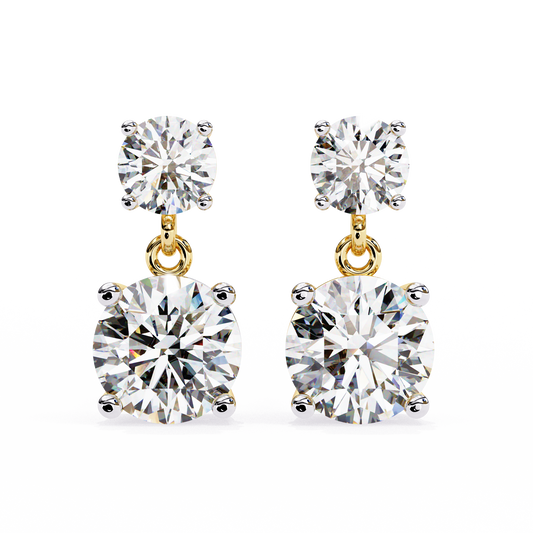 Round Drop Lab Grown Diamond Solitaire Stud