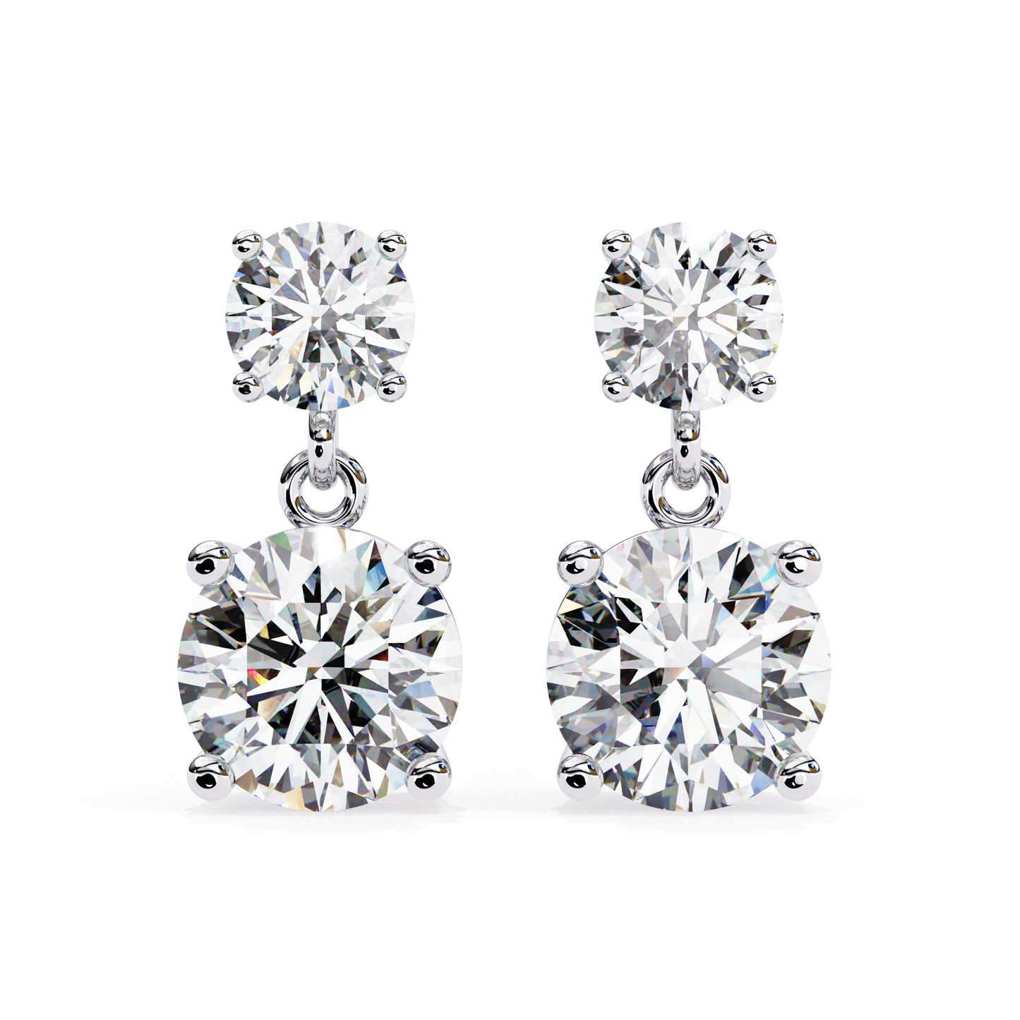 Round Drop Lab Grown Diamond Solitaire Stud